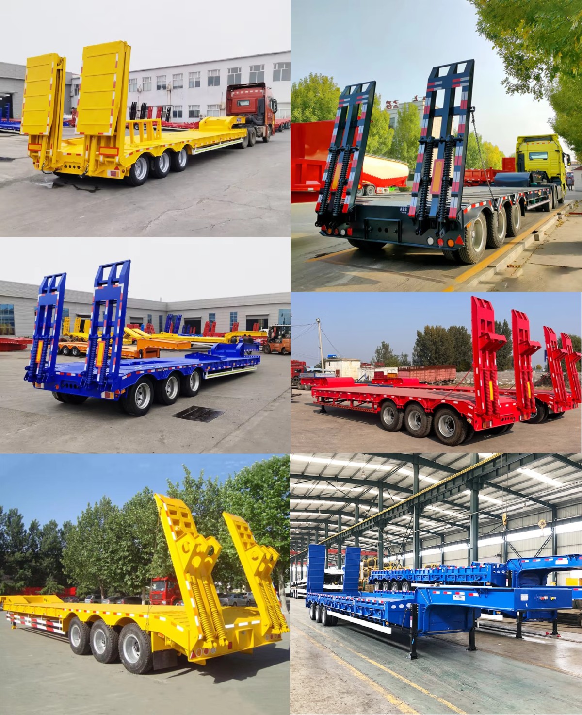 3 Axle 50T Lowbed Semi-Trailer For Transporting Wheel Loader 3 Axle 50T Lowbed Semi-Trailer For Transporting Wheel Loader