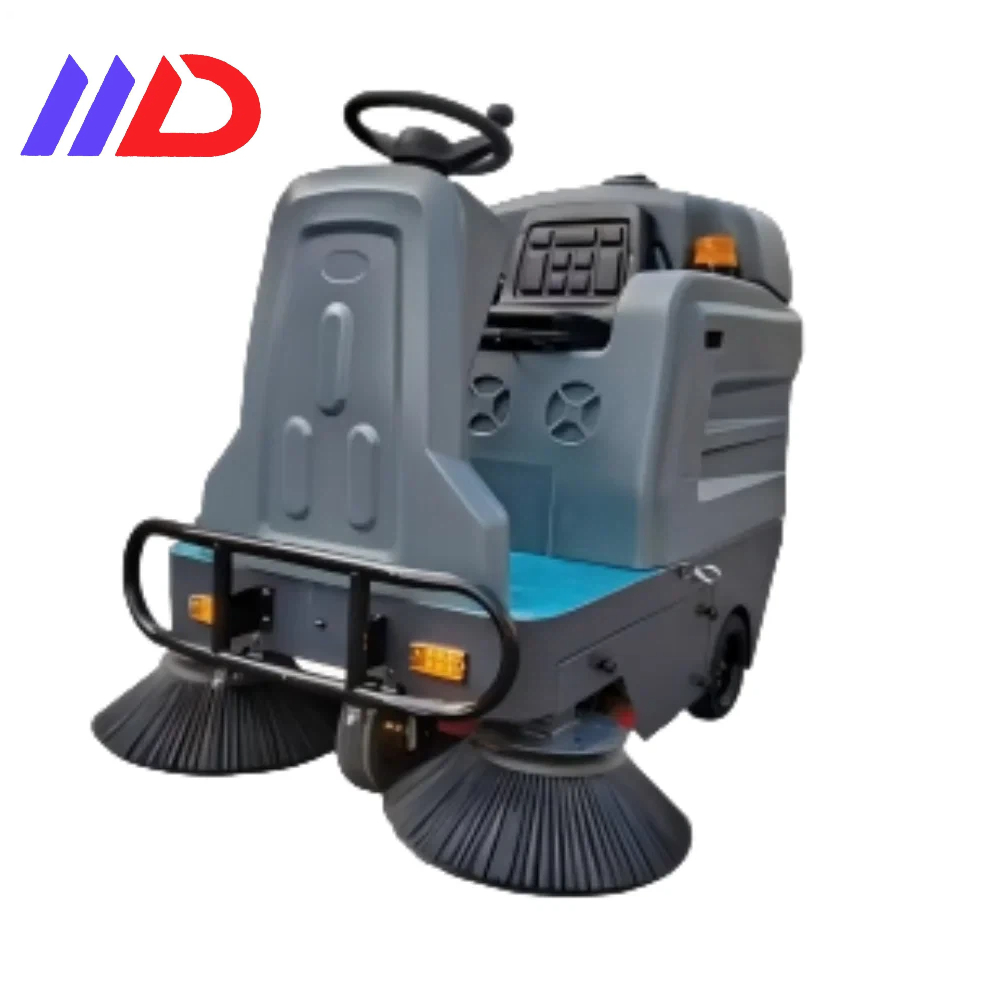 Electric Floor Scrubber Sweeper With Water Spray Function Dust Reduction