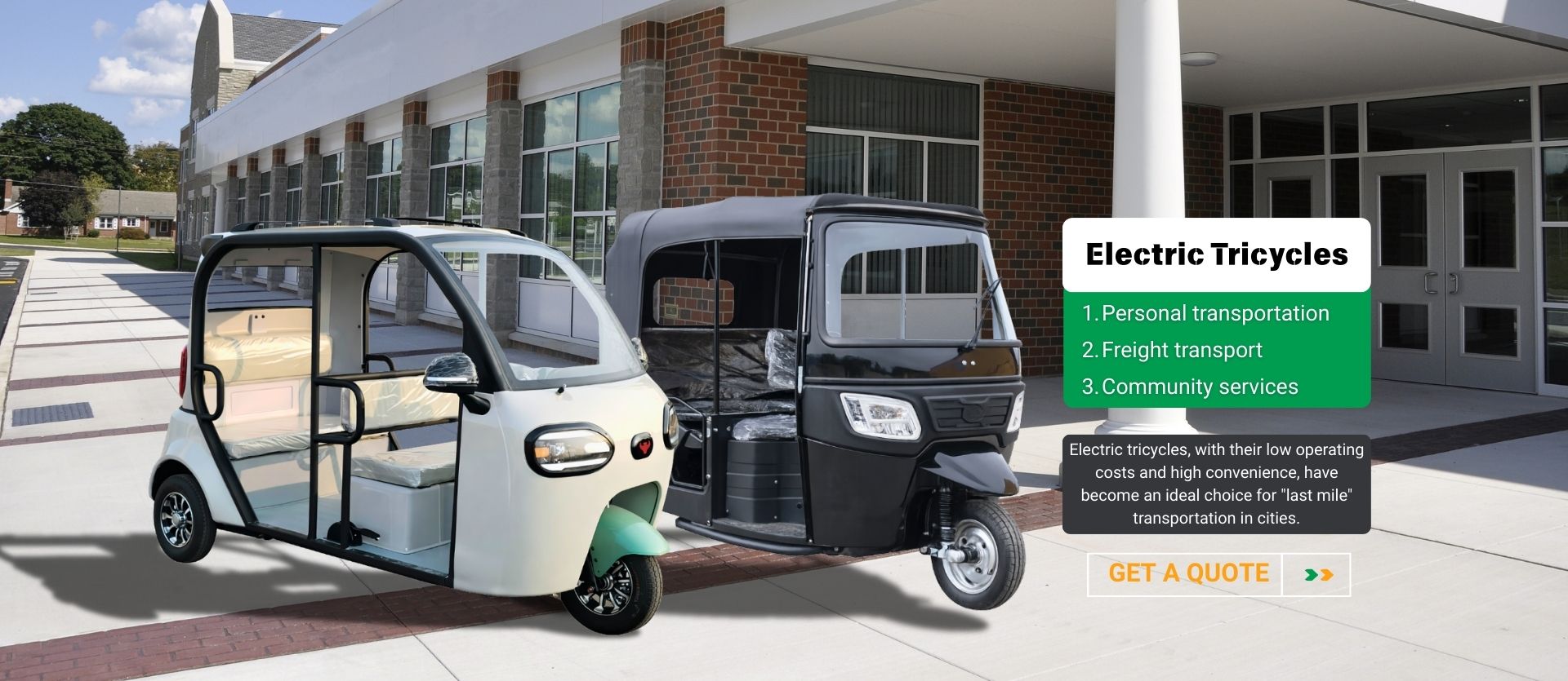 Swappable battery system on a modern electric tuk tuk