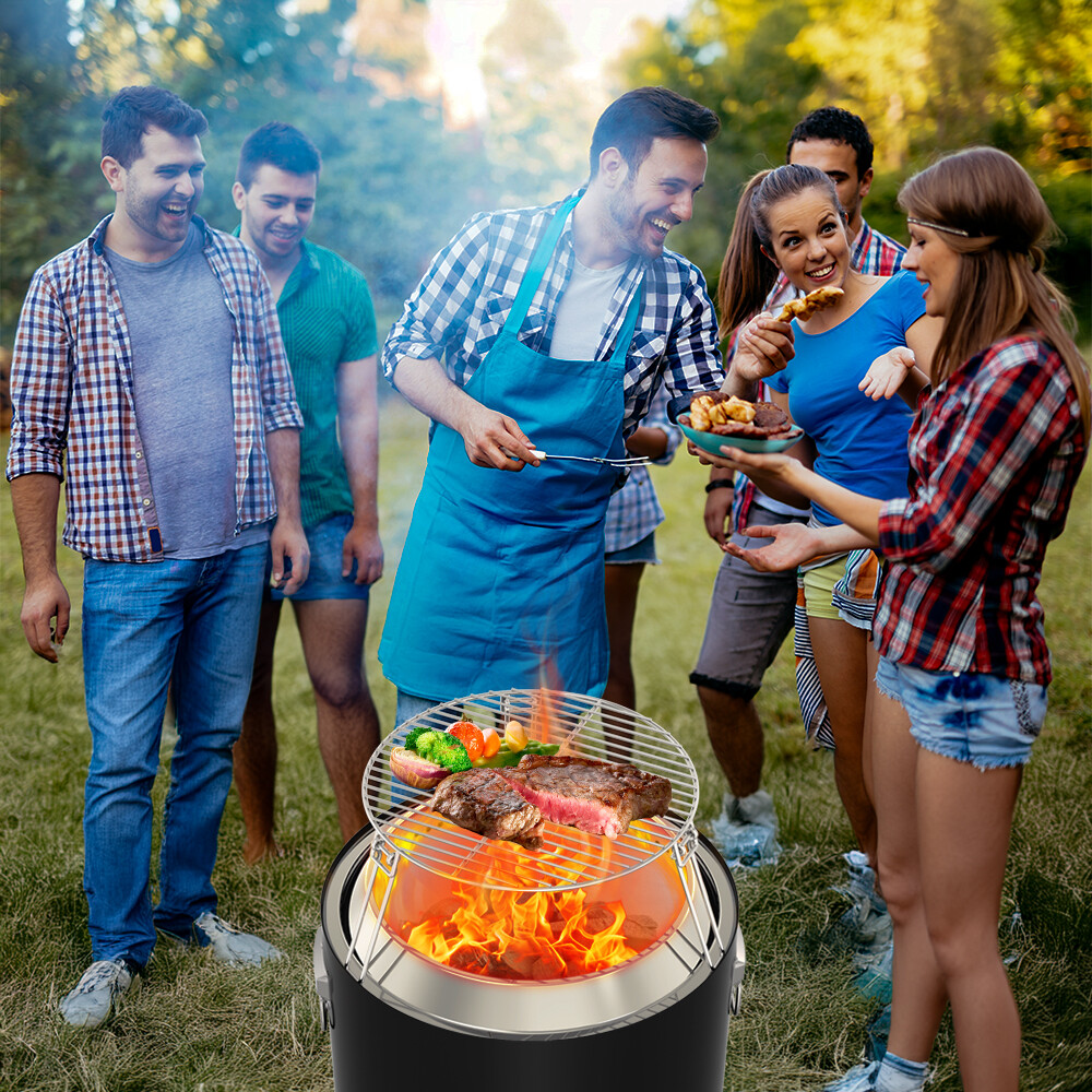 Poêle barbecue noir non-fumeur