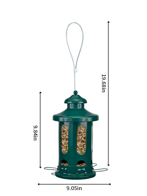 b Mangeoire pour oiseaux Lantern - vert foncé