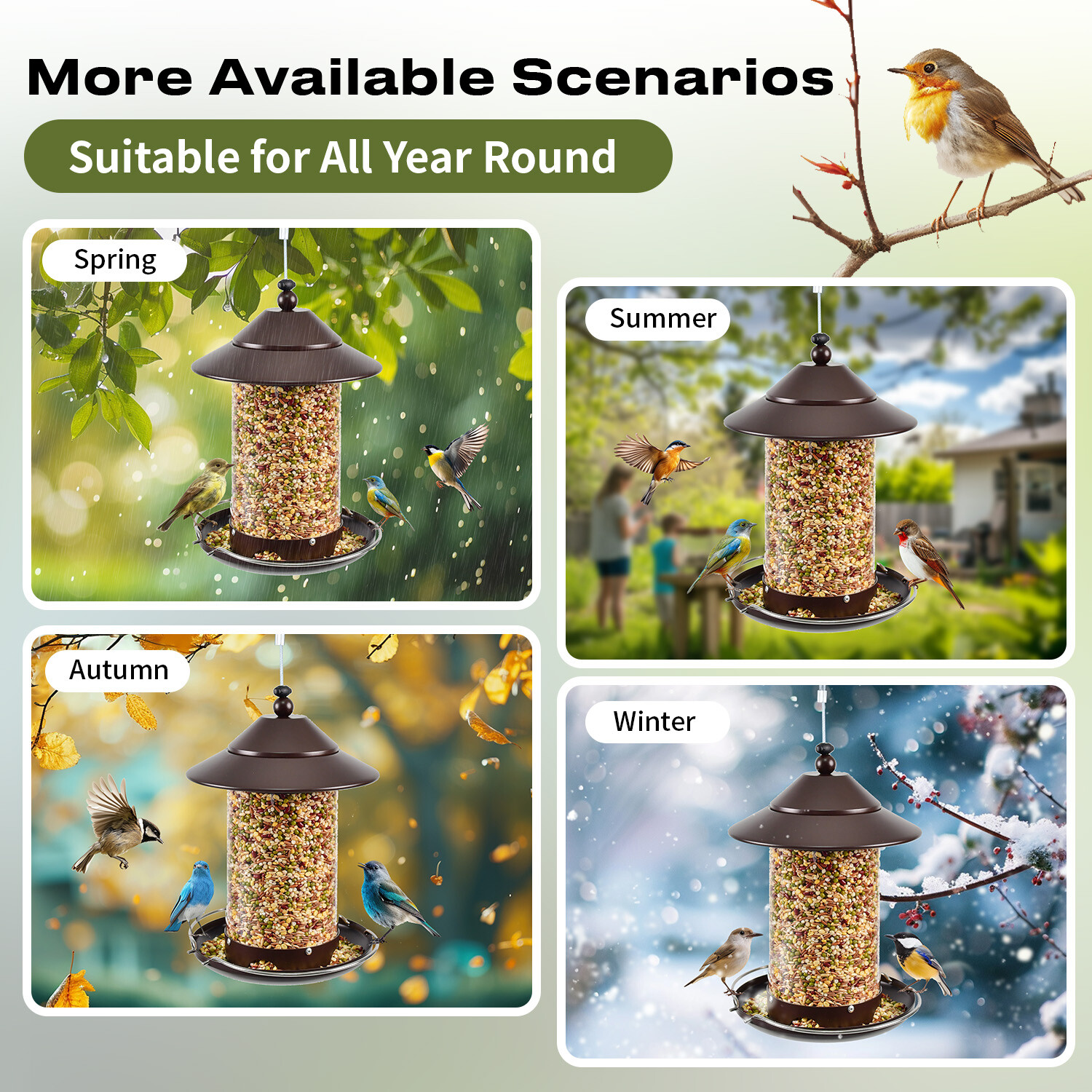 p Shop round tube PC bird feeder - brown