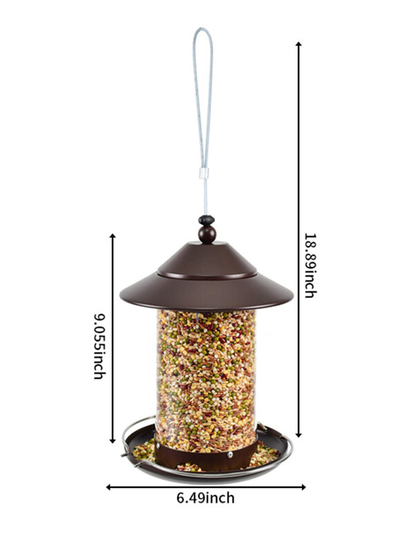 p Shop round tube PC bird feeder - brown