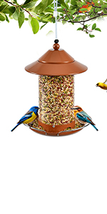 z Shop round tube PC bird feeder - red copper