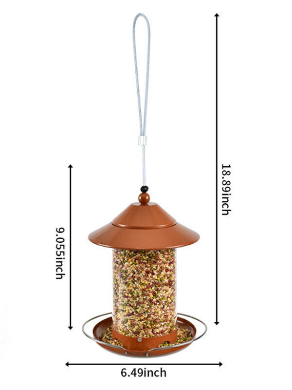 z Shop round tube PC bird feeder - red copper