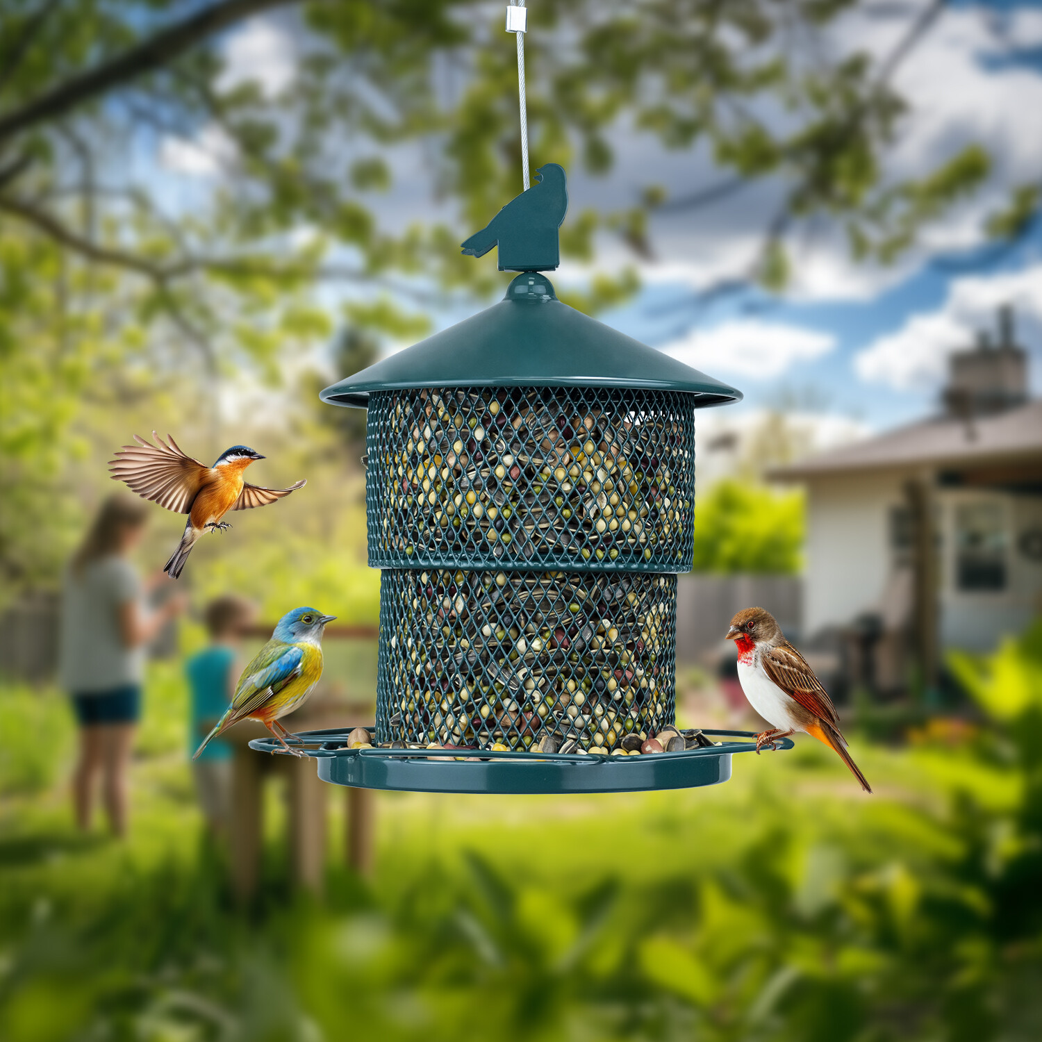 Mangeoire à oiseaux rétractable