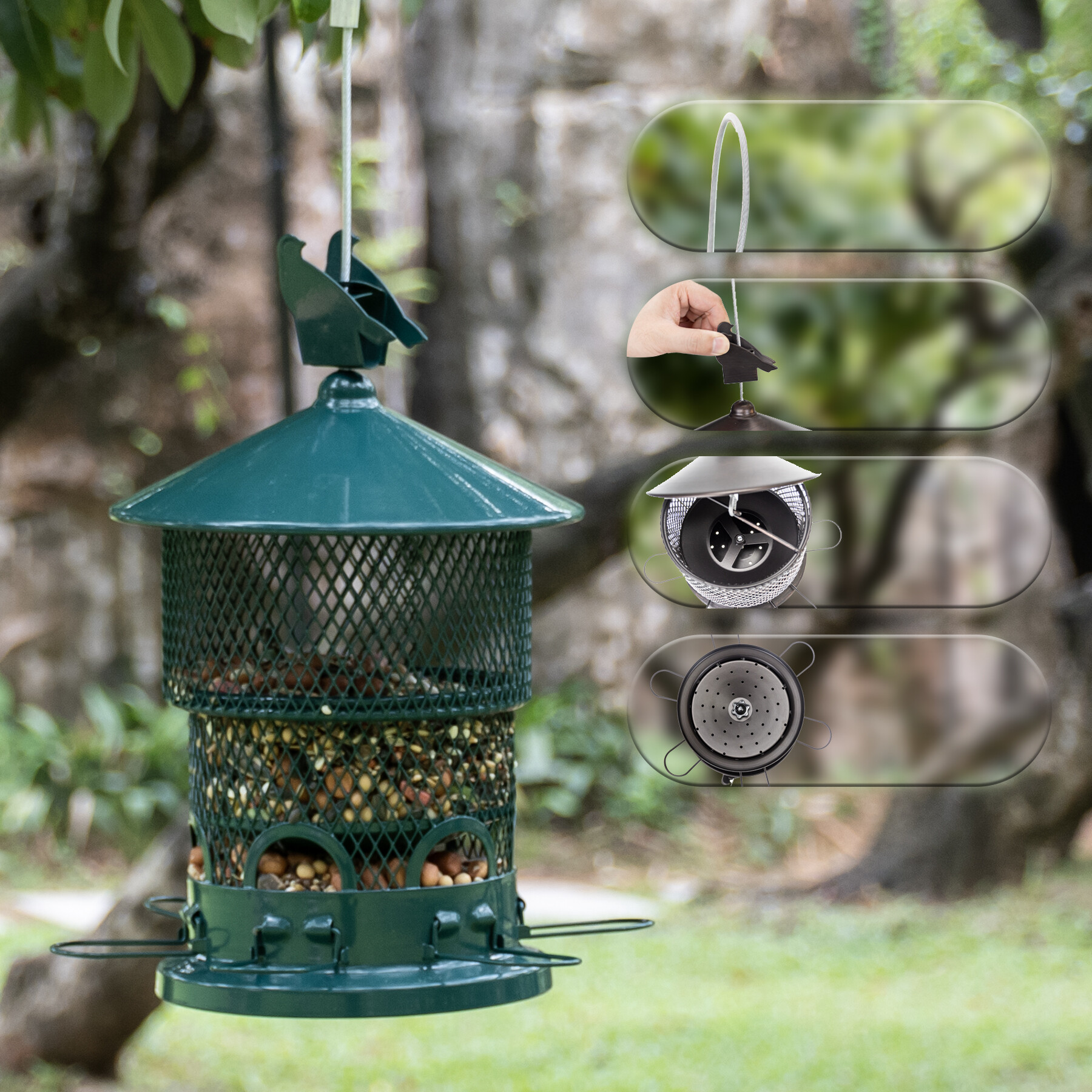 Mangeoire à oiseaux rétractable II