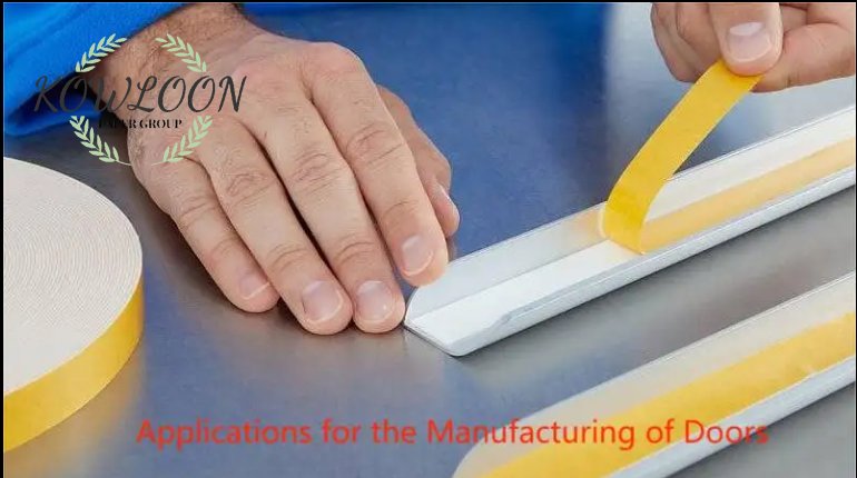 Custom-made strong, double-sided polyvinyl chloride (PVC) self-adhesive labels with acrylic adhesive, designed for use with plastic and wooden trim pieces.