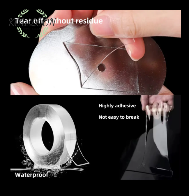 Super waterproof membrane, nanometer double-sided adhesive, heavy-duty transparent, two-sided adhesive installation strip, monster-style adhesive tape