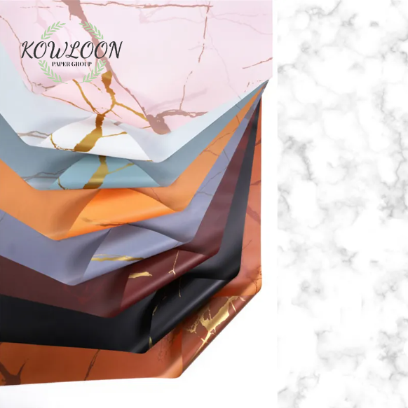 Wholesale Colorful Birthday Party Craft Paper Packaging Luxury Gift Flower Wrapping Paper with Coated PVC Offset Printing