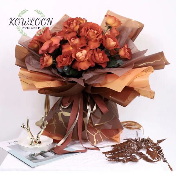 Wholesale Colorful Birthday Party Craft Paper Packaging Luxury Gift Flower Wrapping Paper with Coated PVC Offset Printing