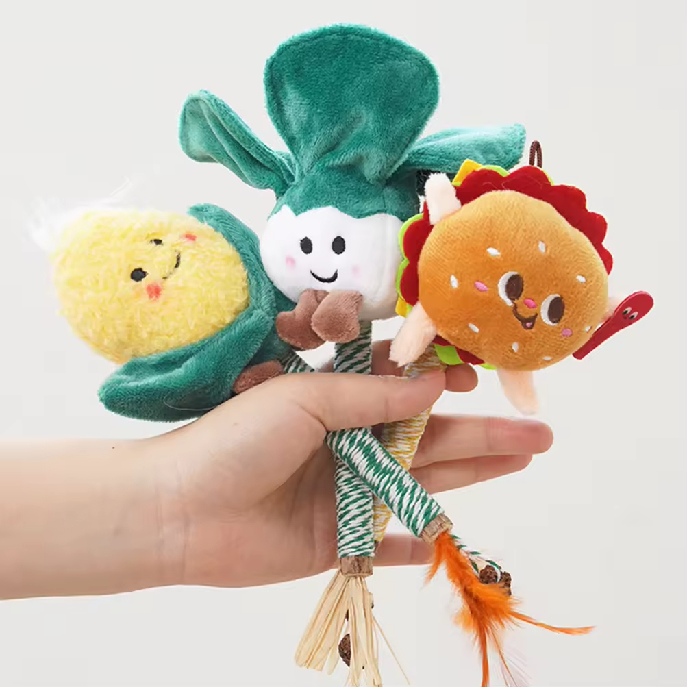 Manufacturer Wholesale Wooden Plush Pet Supplier Cat Chew Toy