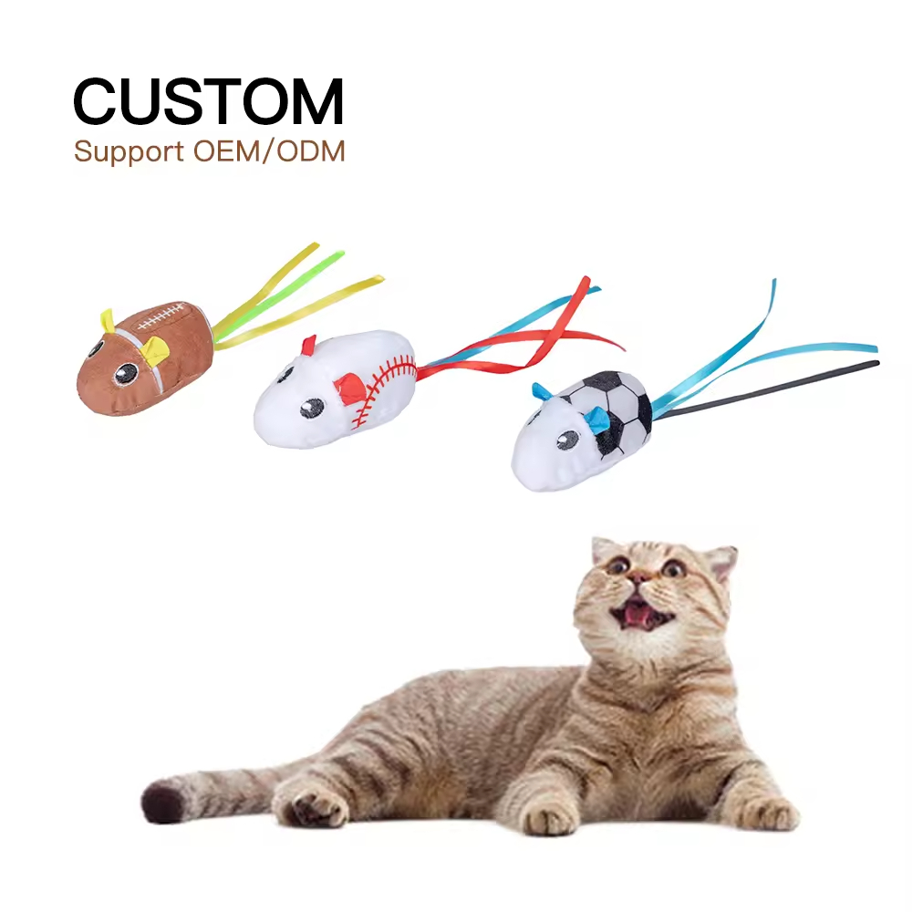 Manufacturer Wholesale Plush Mouse Ball Teaser Cat Toy Interactive