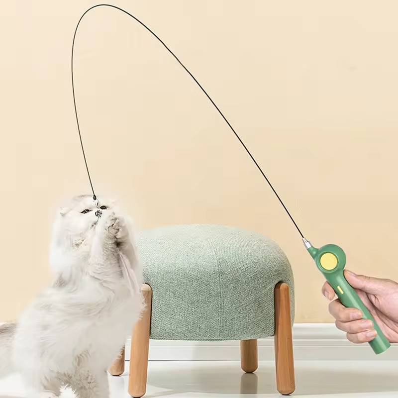 Interactive Cat Feather Teaser Toys