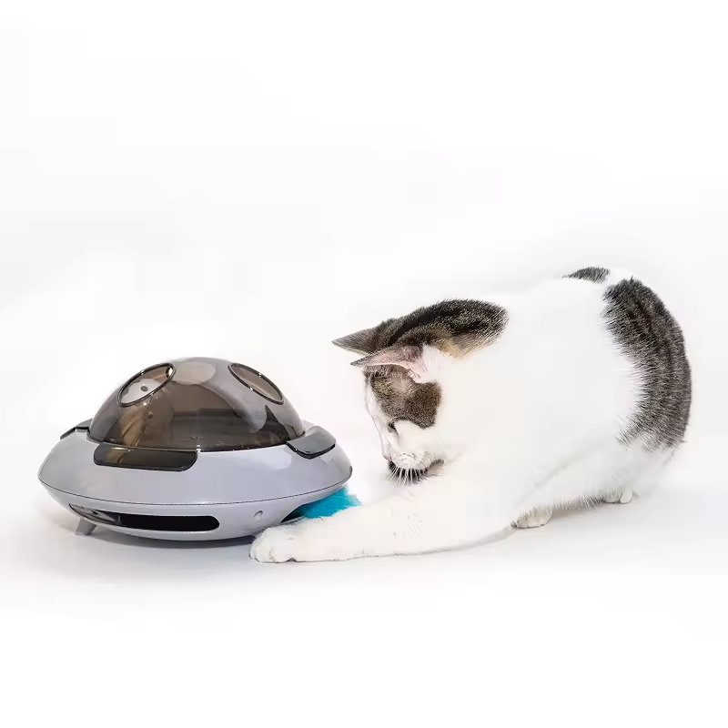 Manufacturer Wholesale Electric Smart Flying Saucer Cat Turntable Toy
