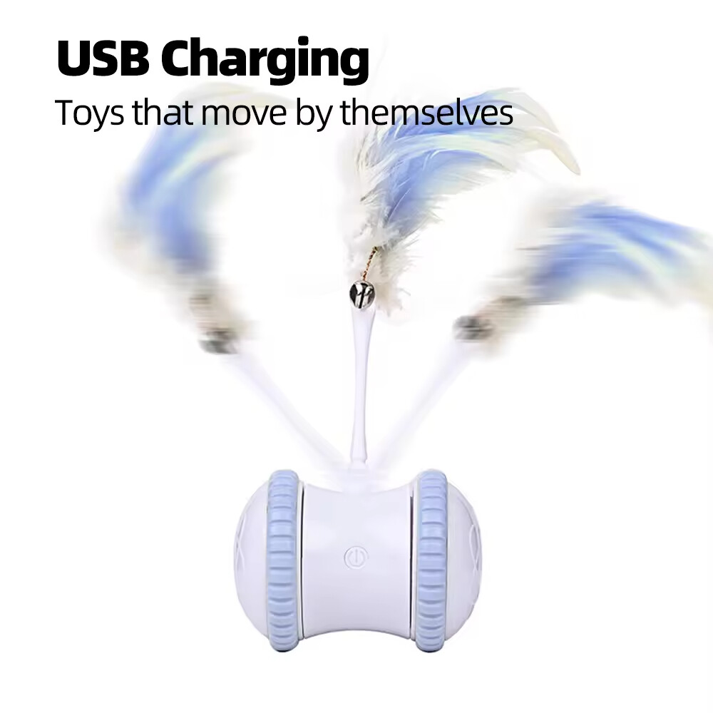Wholesale Chargeable Smart Automatic Feather Cat Toy Interactive