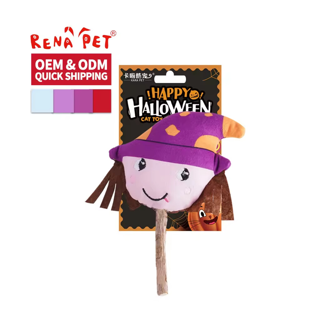 Manufacturer Wholesale Halloween Design Cat Stick Wooden Toy