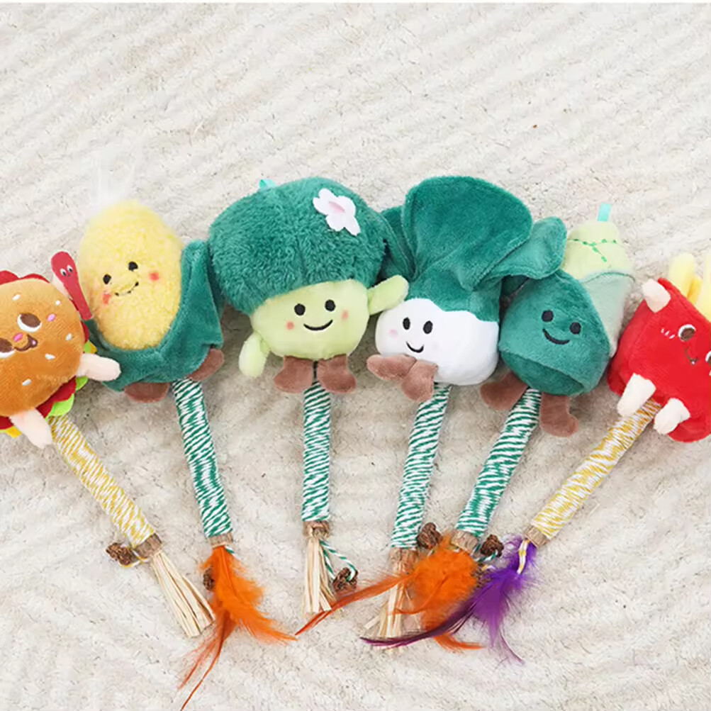 Manufacturer Wholesale Wooden Plush Pet Supplier Cat Chew Toy