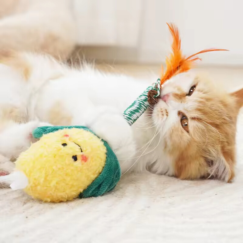 Manufacturer Wholesale Wooden Plush Pet Supplier Cat Chew Toy