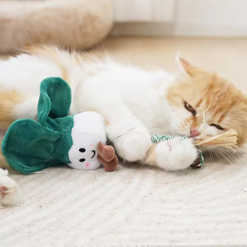 Manufacturer Wholesale Wooden Plush Pet Supplier Cat Chew Toy