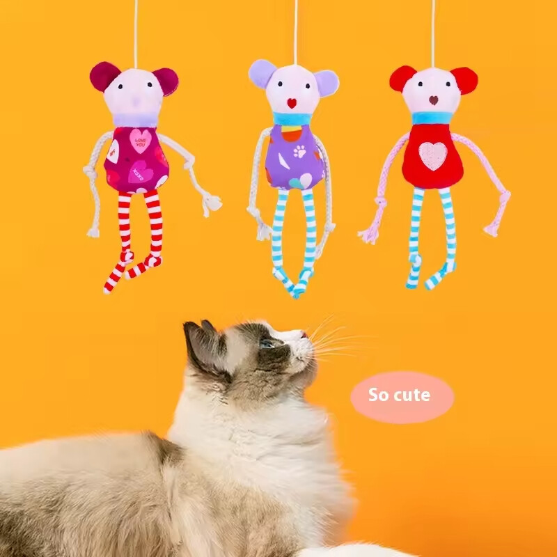 Manufacturer Wholesale Fun Elastic Plush Catnip Included Interactive Cat Toy