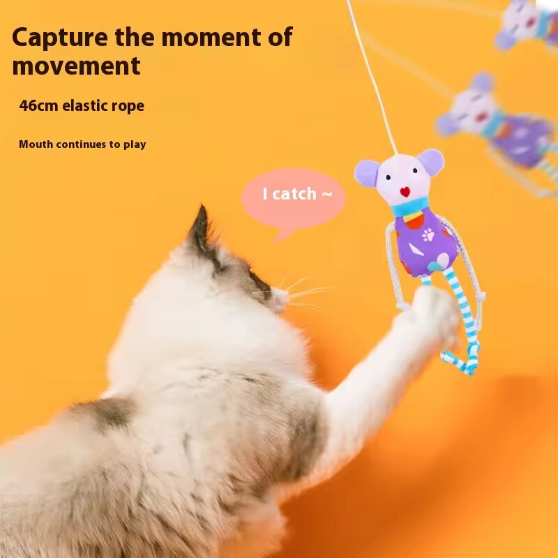 Manufacturer Wholesale Fun Elastic Plush Catnip Included Interactive Cat Toy