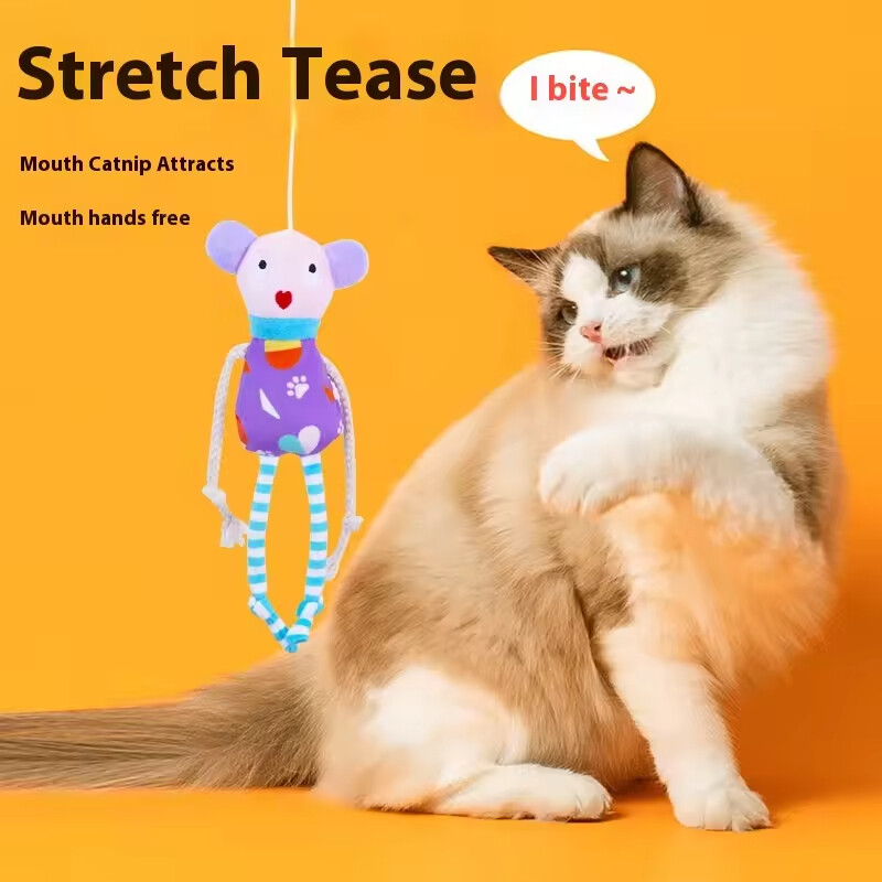 Manufacturer Wholesale Fun Elastic Plush Catnip Included Interactive Cat Toy