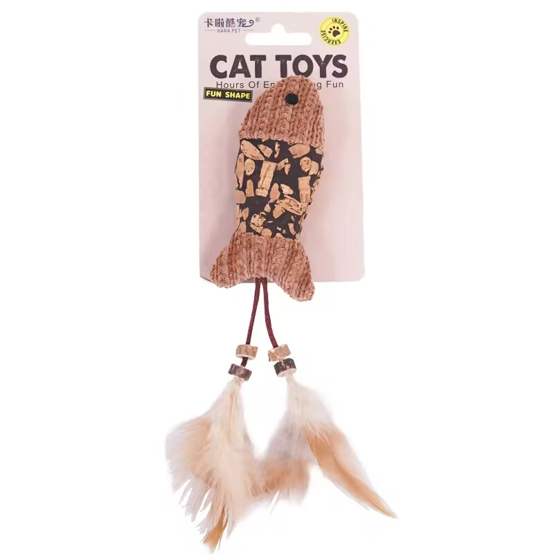 Manufacturer Wholesale Cork Frog Mouse Cat Toy With Feather
