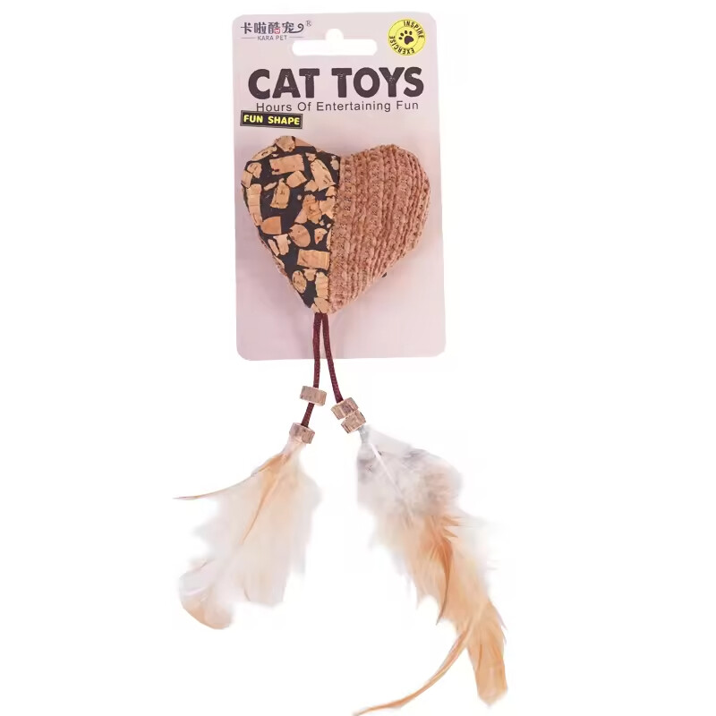 Manufacturer Wholesale Cork Frog Mouse Cat Toy With Feather
