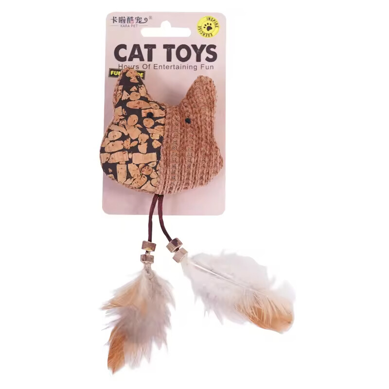 Manufacturer Wholesale Cork Frog Mouse Cat Toy With Feather