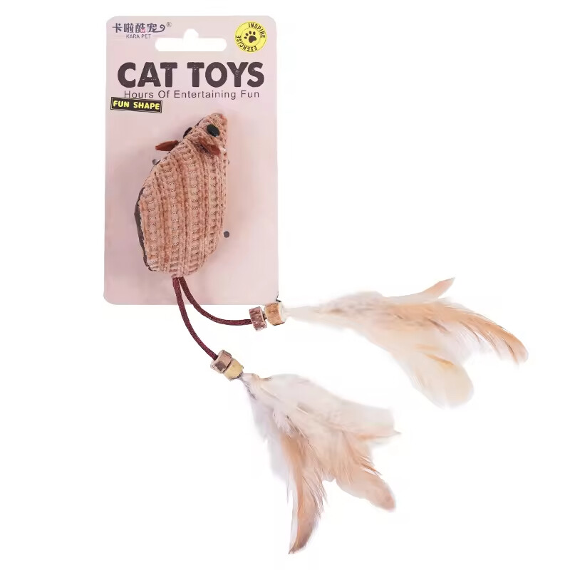 Manufacturer Wholesale Cork Frog Mouse Cat Toy With Feather