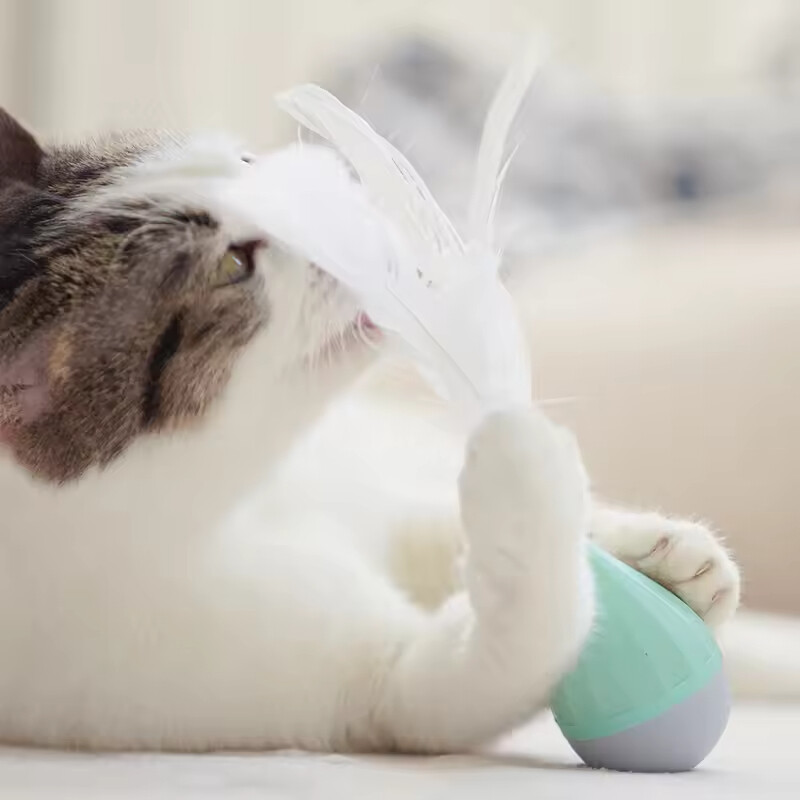 Wholesale Interactive Tumbler Design Cat Feather Toy