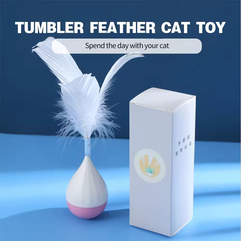 Wholesale Interactive Tumbler Design Cat Feather Toy