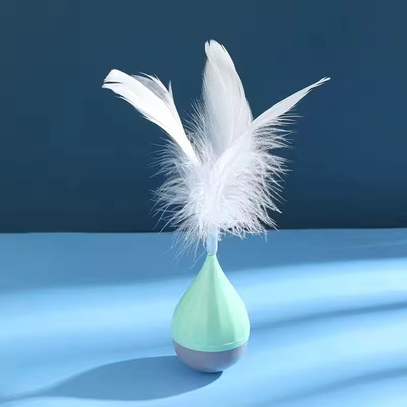 Wholesale Interactive Tumbler Design Cat Feather Toy
