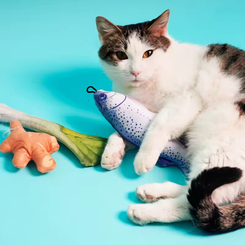 Manufacturer Wholesale Fish Onion Ginger Cat Plush Toys Set