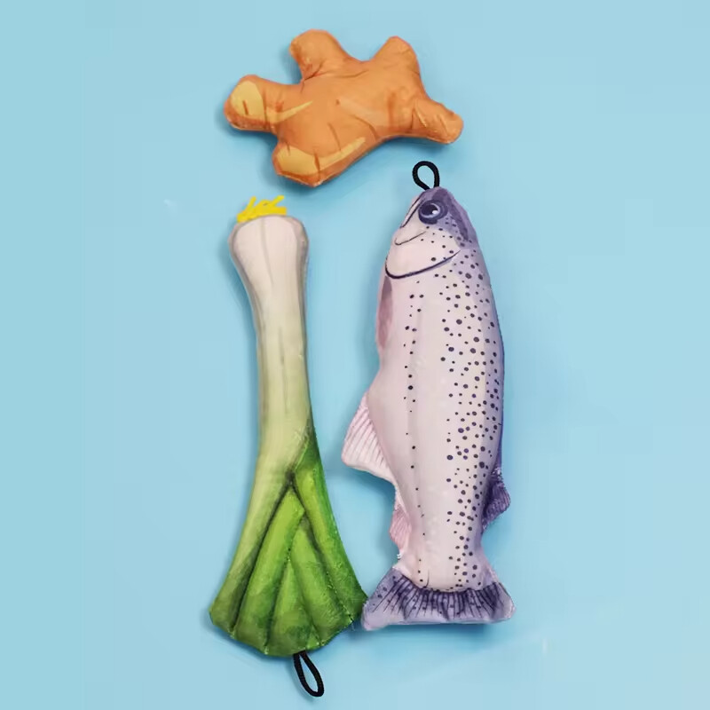 Manufacturer Wholesale Fish Onion Ginger Cat Plush Toys Set