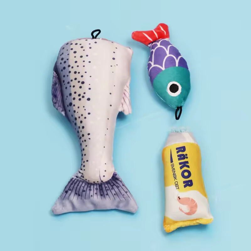 Manufacturer Wholesale Fish Onion Ginger Cat Plush Toys Set