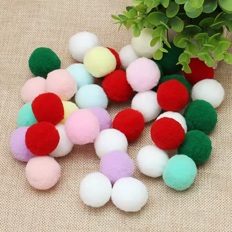 Manufacturer Wholesale Cat Teasing Stick Elastic Plush Ball Cat Plush Toy Ball