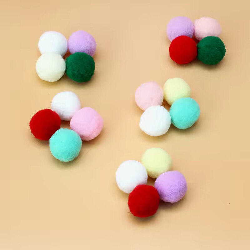 Manufacturer Wholesale Cat Teasing Stick Elastic Plush Ball Cat Plush Toy Ball
