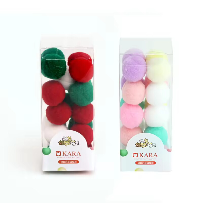 Manufacturer Wholesale Cat Teasing Stick Elastic Plush Ball Cat Plush Toy Ball