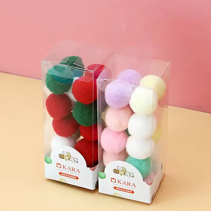 Manufacturer Wholesale Cat Teasing Stick Elastic Plush Ball Cat Plush Toy Ball