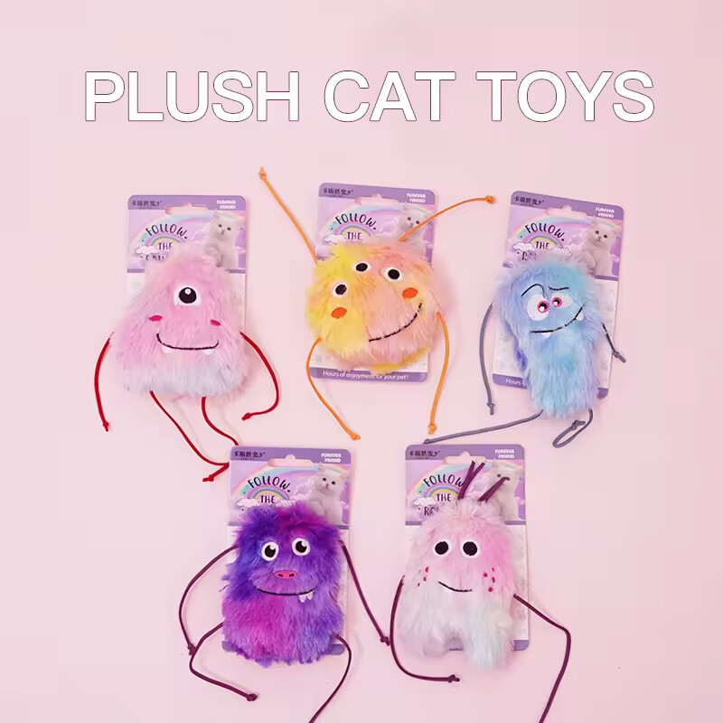 Manufacturer Wholesale pink Purple Blue Yellow Cat Plush Toy