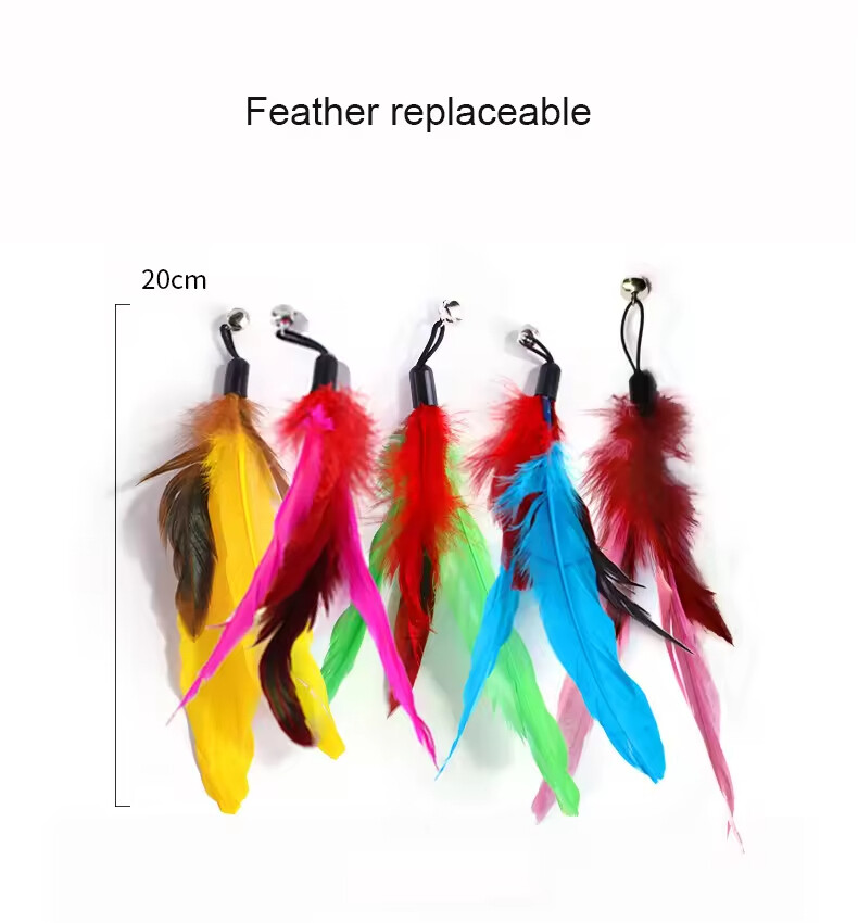Manufacturer Wholesale 11 Pcs Feather Replaceable Cat Teaser Toys Set