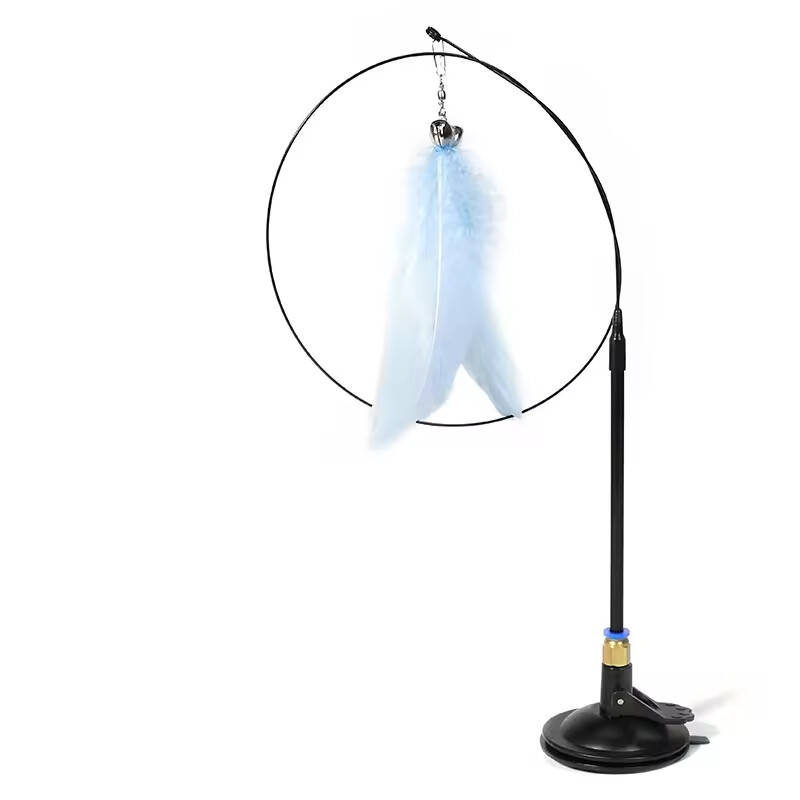 Manufacturer Wholesale pink Blue Feather Sucker Cat Teaser Toys