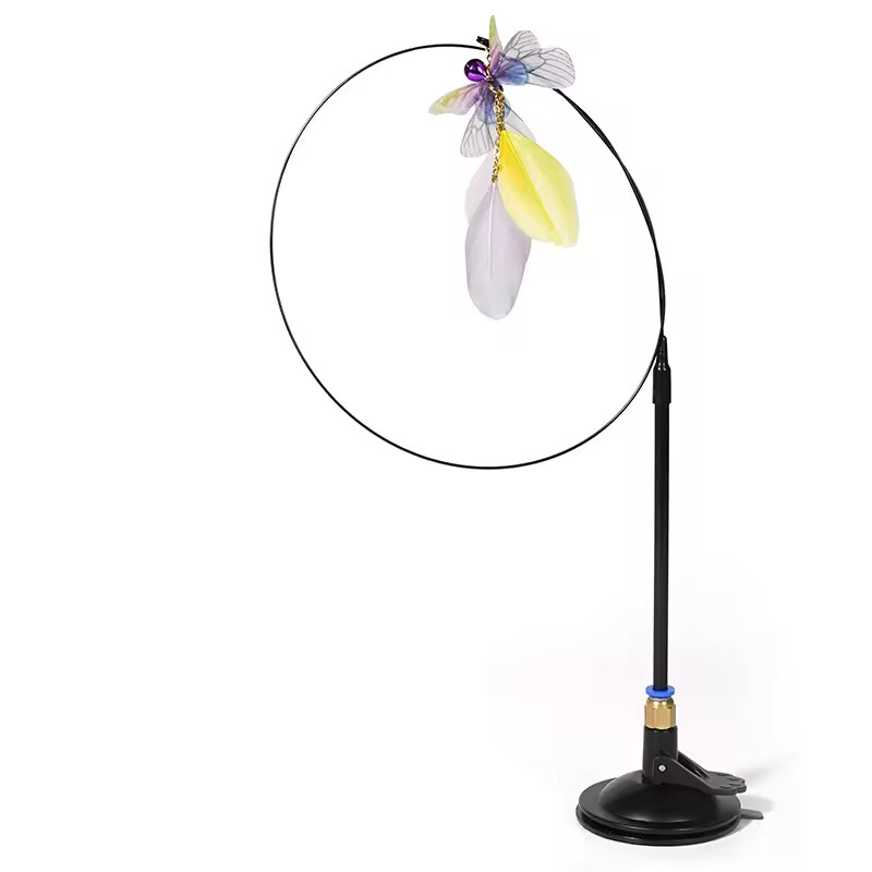 Manufacturer Wholesale pink Blue Feather Sucker Cat Teaser Toys