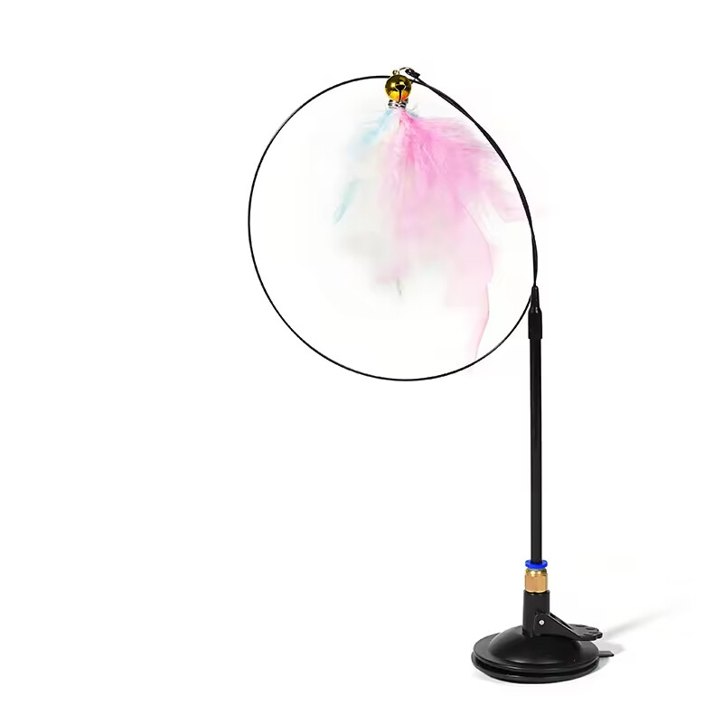 Manufacturer Wholesale pink Blue Feather Sucker Cat Teaser Toys