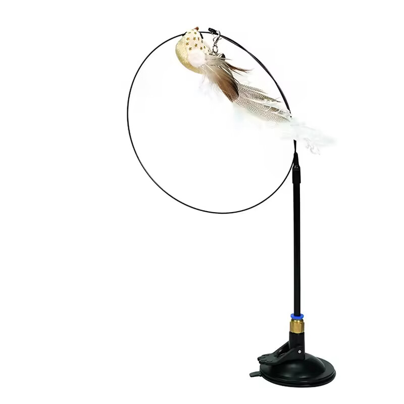 Manufacturer Wholesale pink Blue Feather Sucker Cat Teaser Toys