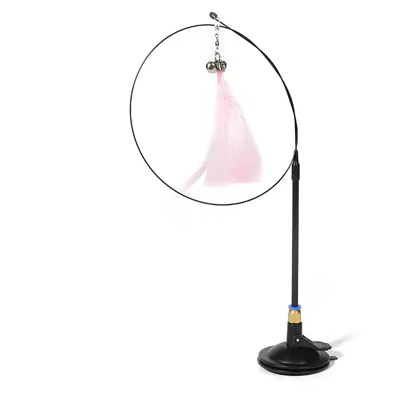 Manufacturer Wholesale pink Blue Feather Sucker Cat Teaser Toys