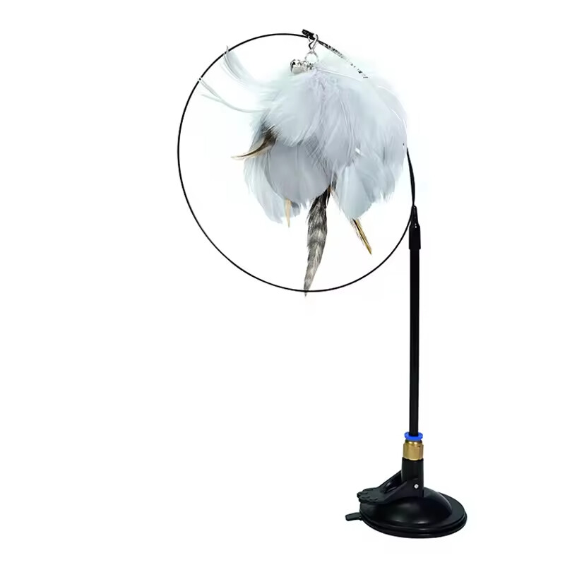 Manufacturer Wholesale pink Blue Feather Sucker Cat Teaser Toys