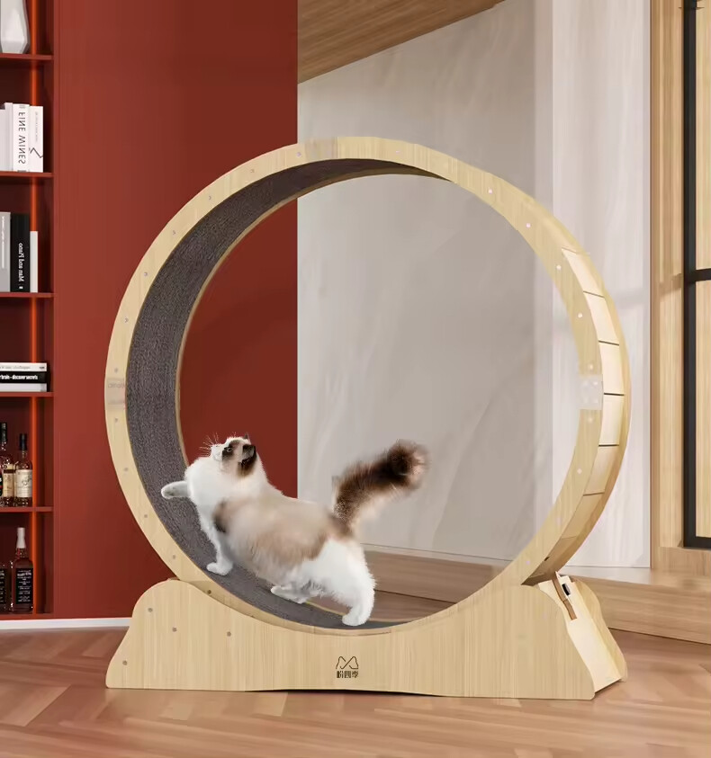 Manufacturer Wholesale Stable Wood Running Wheel Cat Treadmill